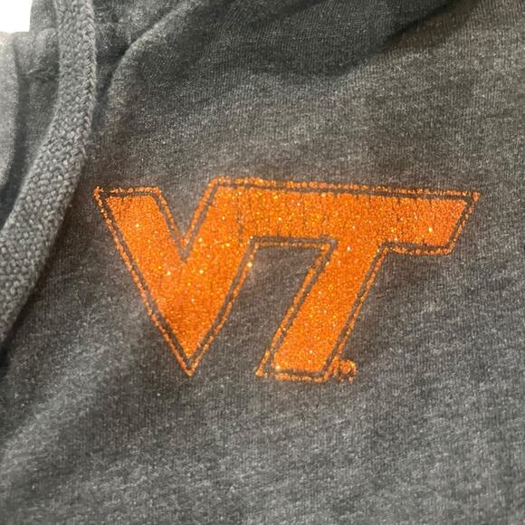 Virginia Tech VT Three Square Dark Gray Full Zip Long Sleeve Hoodie Size Medium - Picture 3 of 6